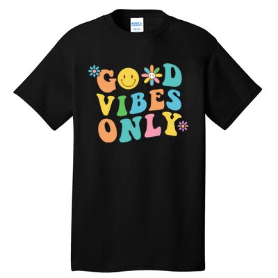 Retro Good Vibes Only Inspirational Positive Inspired Tall T-Shirt