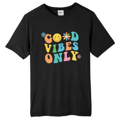 Retro Good Vibes Only Inspirational Positive Inspired Tall Fusion ChromaSoft Performance T-Shirt