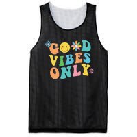 Retro Good Vibes Only Inspirational Positive Inspired Mesh Reversible Basketball Jersey Tank