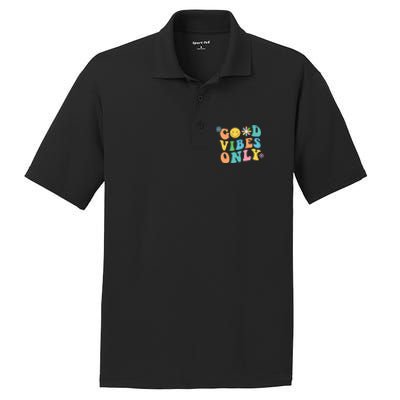 Retro Good Vibes Only Inspirational Positive Inspired PosiCharge RacerMesh Polo