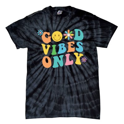 Retro Good Vibes Only Inspirational Positive Inspired Tie-Dye T-Shirt