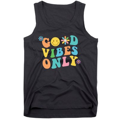 Retro Good Vibes Only Inspirational Positive Inspired Tank Top