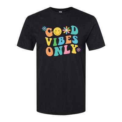 Retro Good Vibes Only Inspirational Positive Inspired Softstyle CVC T-Shirt