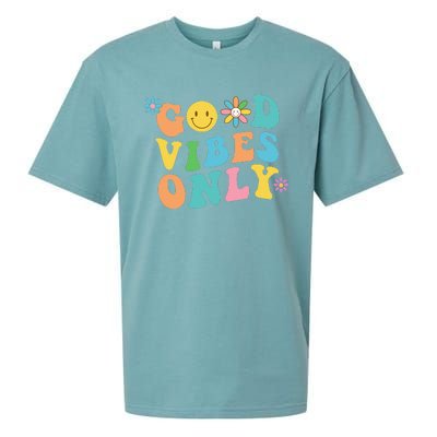 Retro Good Vibes Only Inspirational Positive Inspired Sueded Cloud Jersey T-Shirt