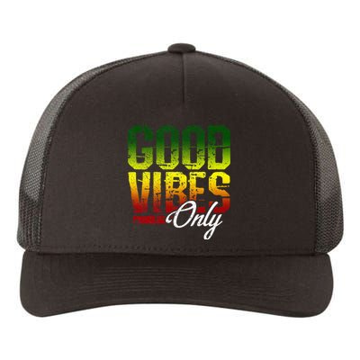 Reggae Good Vibes Only Jamaica One Love Rasta Yupoong Adult 5-Panel Trucker Hat