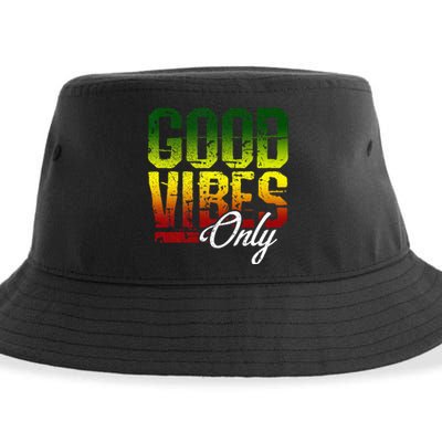 Reggae Good Vibes Only Jamaica One Love Rasta Sustainable Bucket Hat