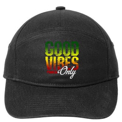 Reggae Good Vibes Only Jamaica One Love Rasta 7-Panel Snapback Hat