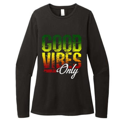 Reggae Good Vibes Only Jamaica One Love Rasta Womens CVC Long Sleeve Shirt