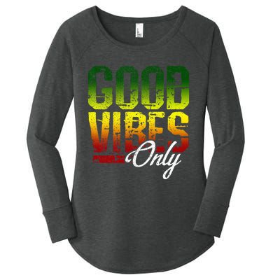 Reggae Good Vibes Only Jamaica One Love Rasta Women's Perfect Tri Tunic Long Sleeve Shirt