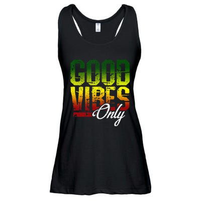 Reggae Good Vibes Only Jamaica One Love Rasta Ladies Essential Flowy Tank