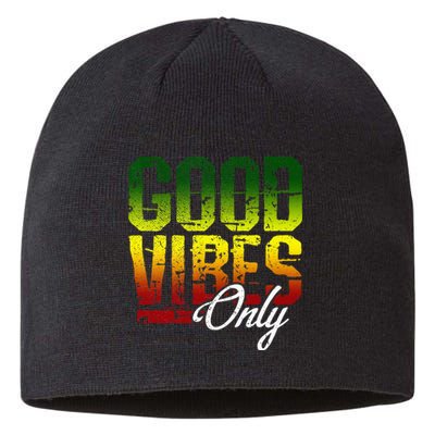 Reggae Good Vibes Only Jamaica One Love Rasta Sustainable Beanie