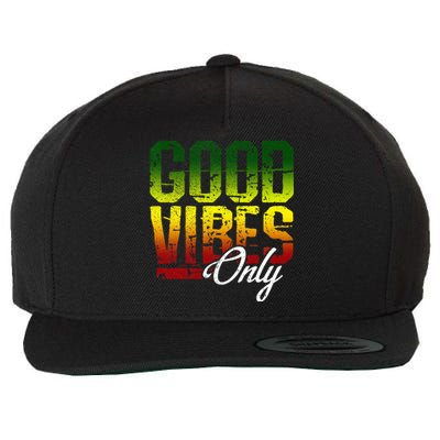 Reggae Good Vibes Only Jamaica One Love Rasta Wool Snapback Cap