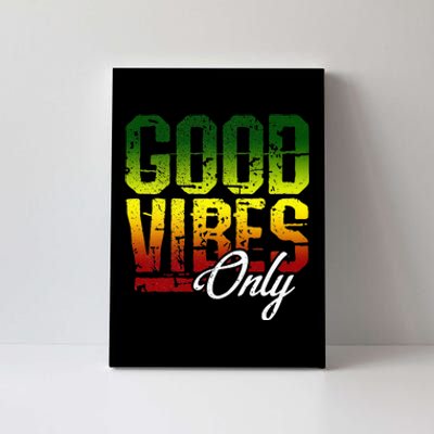 Reggae Good Vibes Only Jamaica One Love Rasta Canvas