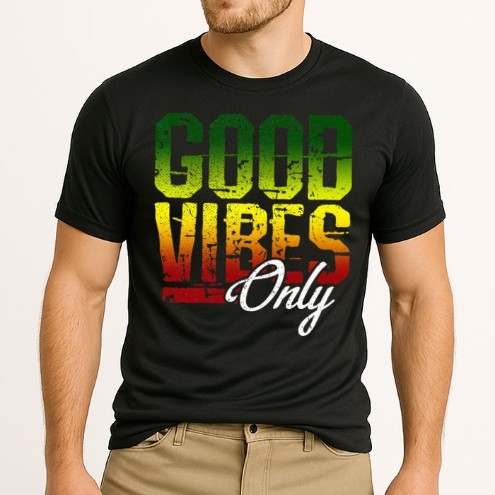 Reggae Good Vibes Only Jamaica One Love Rasta Cooling Performance Crew T-Shirt