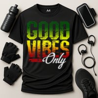 Reggae Good Vibes Only Jamaica One Love Rasta Cooling Performance Crew T-Shirt