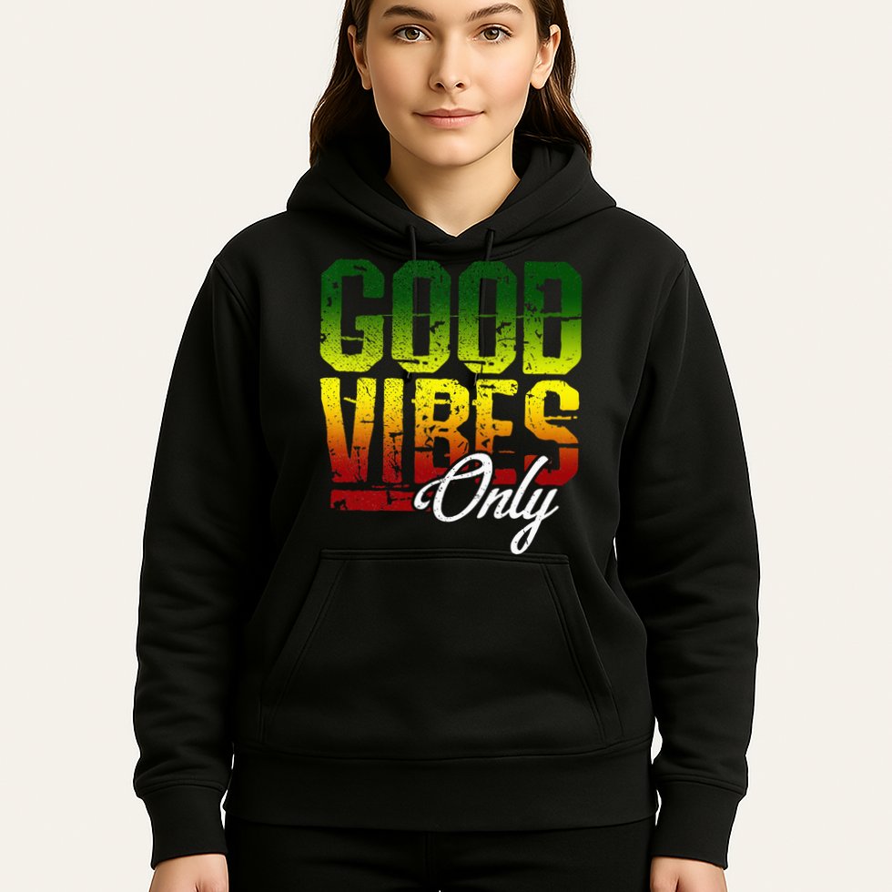 Reggae Good Vibes Only Jamaica One Love Rasta Hoodie