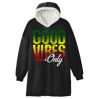 Reggae Good Vibes Only Jamaica One Love Rasta Hooded Wearable Blanket