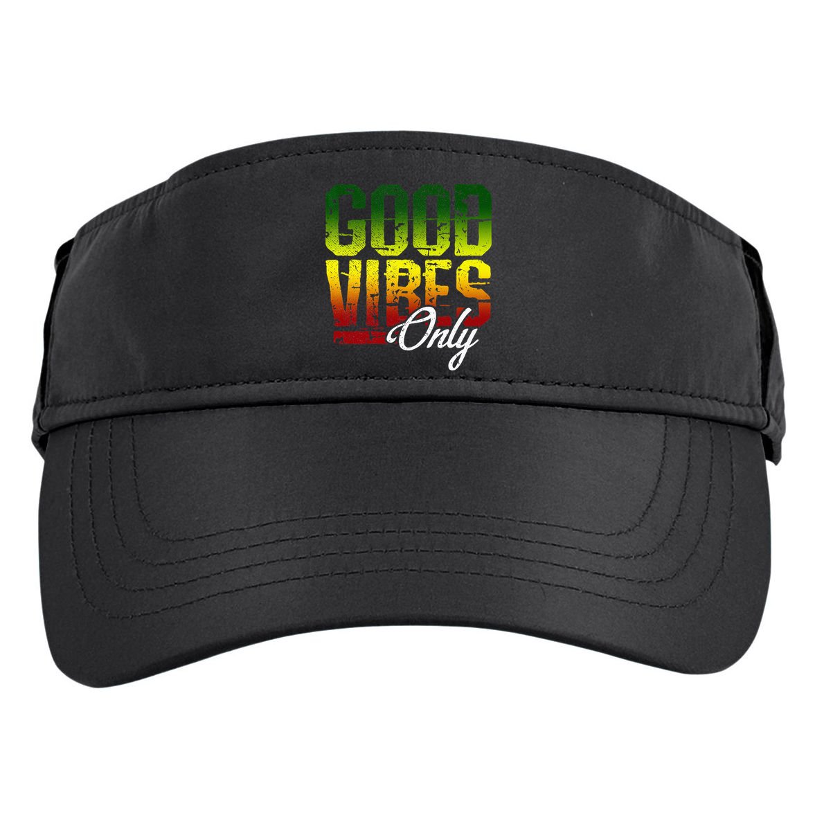 Reggae Good Vibes Only Jamaica One Love Rasta Adult Drive Performance Visor