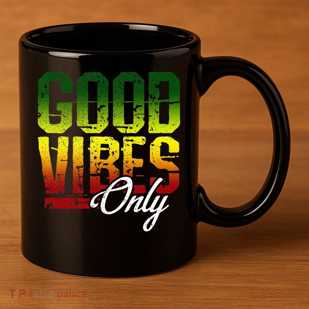 Reggae Good Vibes Only Jamaica One Love Rasta 11oz C Handle Ceramic Mug
