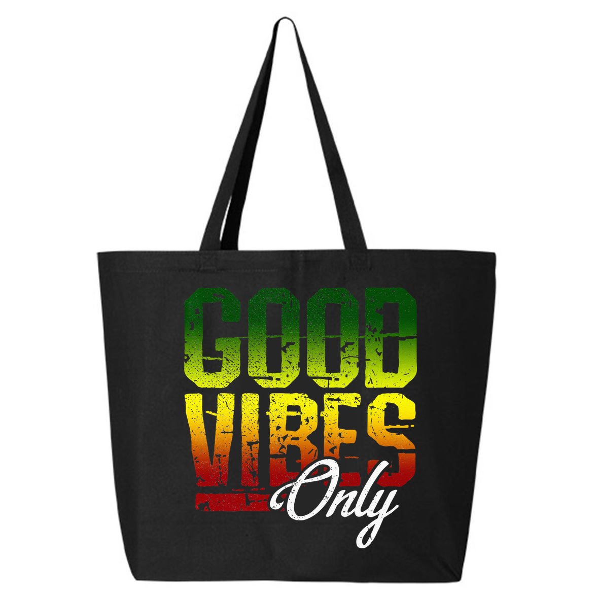 Reggae Good Vibes Only Jamaica One Love Rasta 25L Jumbo Tote