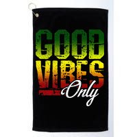 Reggae Good Vibes Only Jamaica One Love Rasta Golf Towel