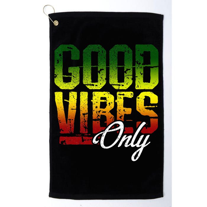 Reggae Good Vibes Only Jamaica One Love Rasta Golf Towel