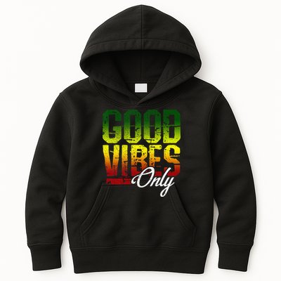 Reggae Good Vibes Only Jamaica One Love Rasta Kids Hoodie
