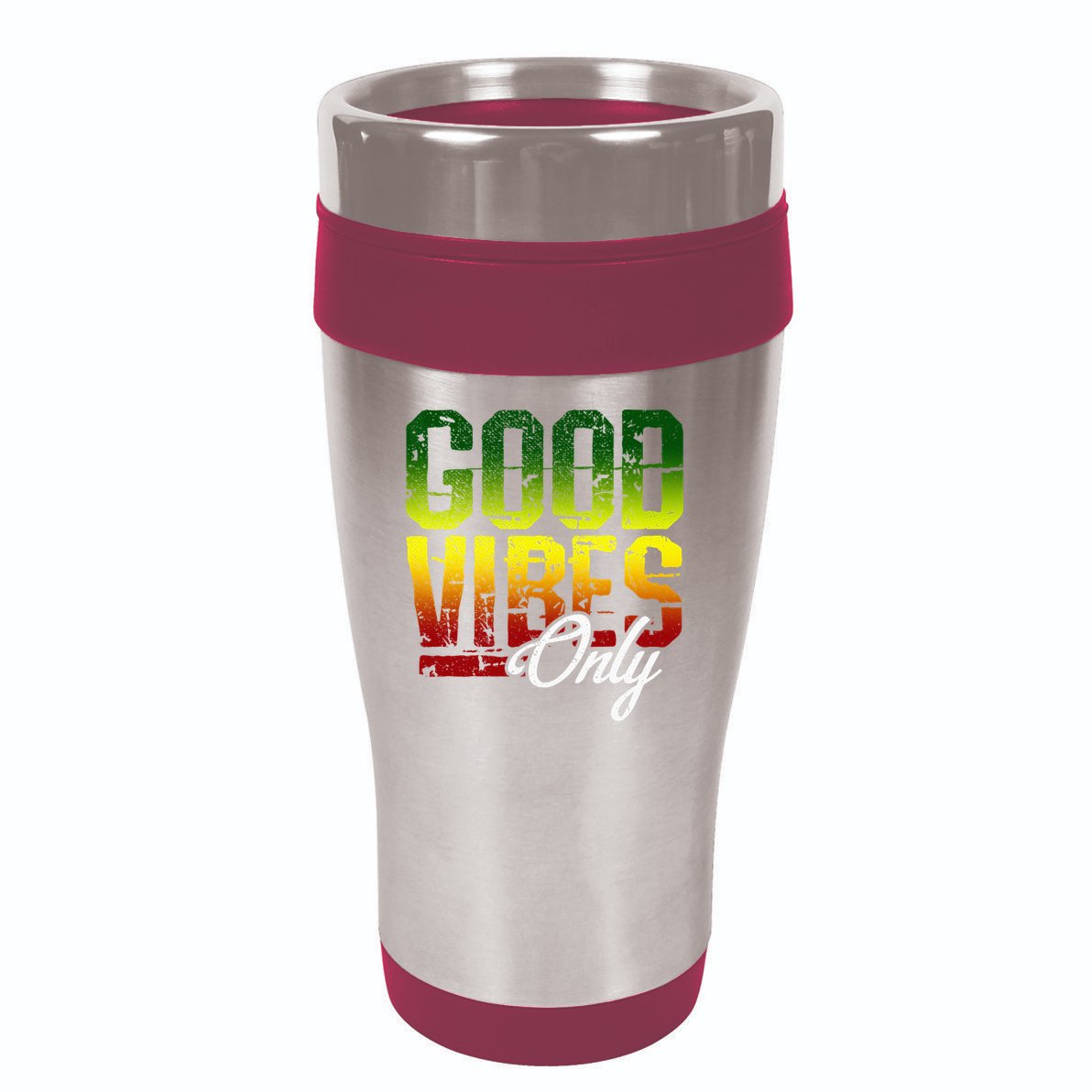 Reggae Good Vibes Only Jamaica One Love Rasta 16oz Travel Tumbler