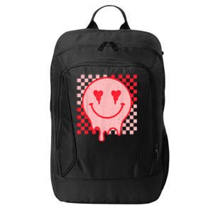 Retro Groovy Valentines Day Hippie Heart Funny Matching City Backpack