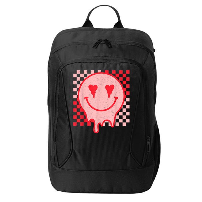 Retro Groovy Valentines Day Hippie Heart Funny Matching City Backpack