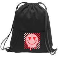 Retro Groovy Valentines Day Hippie Heart Funny Matching Sweatshirt Cinch Pack Bag