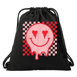 Retro Groovy Valentines Day Hippie Heart Funny Matching Drawstring Bag