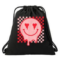 Retro Groovy Valentines Day Hippie Heart Funny Matching Drawstring Bag