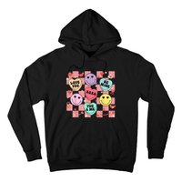 Retro Groovy Valentines Smile Candy Heart Happy Face Hoodie