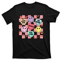 Retro Groovy Valentines Smile Candy Heart Happy Face T-Shirt