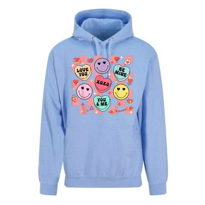 Retro Groovy Valentines Smile Candy Heart Happy Face Unisex Surf Hoodie