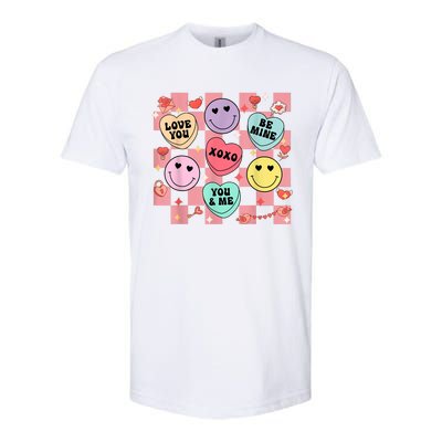 Retro Groovy Valentines Smile Candy Heart Happy Face Softstyle® CVC T-Shirt