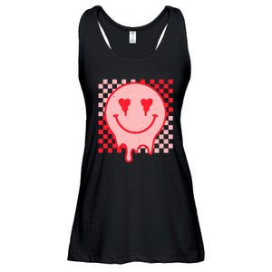 Retro Groovy Valentines Day Hippie Heart Funny Matching Ladies Essential Flowy Tank