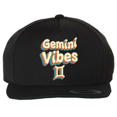 Retro Gemini Vibes Funny Gemini Zodiac Birthday Decorations Wool Snapback Cap