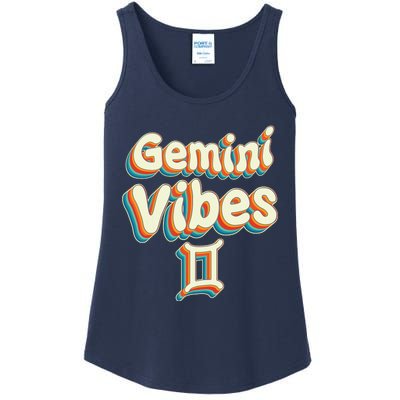 Retro Gemini Vibes Funny Gemini Zodiac Birthday Decorations Ladies Essential Tank