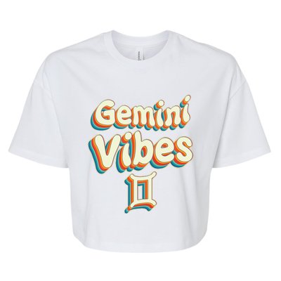 Retro Gemini Vibes Funny Gemini Zodiac Birthday Decorations Bella+Canvas Jersey Crop Tee