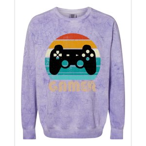 Retro Gamer Video Games Player Gaming Ns Gift Colorblast Crewneck Sweatshirt