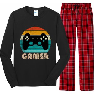 Retro Gamer Video Games Player Gaming Ns Gift Long Sleeve Pajama Set