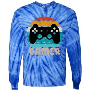 Retro Gamer Video Games Player Gaming Ns Gift Tie-Dye Long Sleeve Shirt