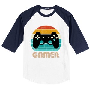 Retro Gamer Video Games Player Gaming Ns Gift Baseball Sleeve Shirt