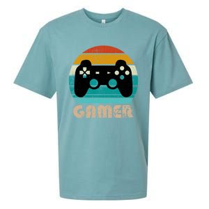 Retro Gamer Video Games Player Gaming Ns Gift Sueded Cloud Jersey T-Shirt