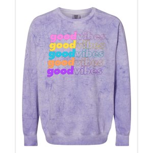 Retro Good Vibes Colorblast Crewneck Sweatshirt