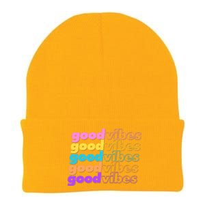 Retro Good Vibes Knit Cap Winter Beanie