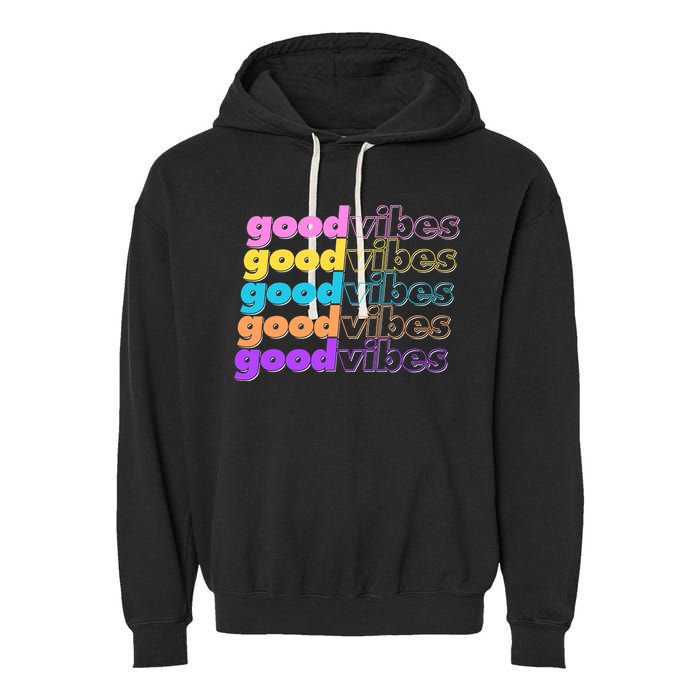 Retro Good Vibes Garment-Dyed Fleece Hoodie