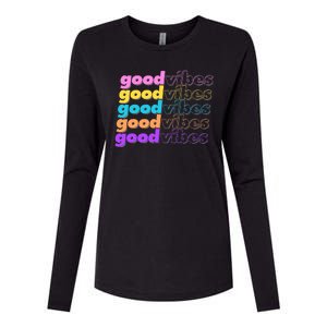 Retro Good Vibes Womens Cotton Relaxed Long Sleeve T-Shirt